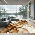 Earthy Choco Ink Swirls Rug
