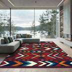 Bold Red Geometric Arrow Talavera Rug