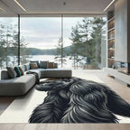 Majestic Silverback Gorilla Profile Portrait Rug