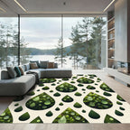 Forest Green Droplets Nature Abstraction Rug