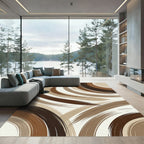 Earthy Tones Abstract Swirl Rug