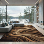 Rich Brown Woven Flow Rug