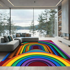 Vibrant Rainbow Archway Illusion Rug