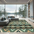 Earthy Tribal Geometric Chevron Rug