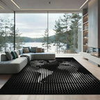 Monochrome Halftone Portrait Rug