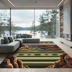 Earthy Canyon Landscape Geometric Star Rug
