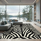 Striking Monochrome Zebra Ribbons Rug