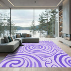 Amethyst Swirl Lines Composition Rug