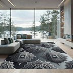Silver Lantern Oriental Star Rug