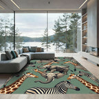 Wild Safari Animal Jungle Sage Rug