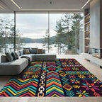 Vibrant Geometric Ethnic Floral Rug