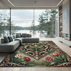 Elegant Ornate Floral Baroque Medallion Rug