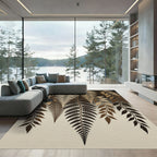 Earthy Fern Fronds Cascade Rug