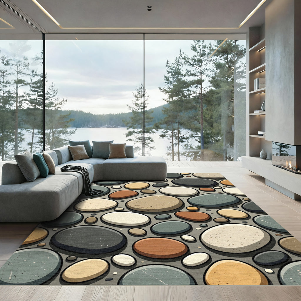 Pebble Mix Earth Tones Oval Medley Rug
