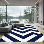 Modern Cobalt Geometric Arrow Chevron Rug