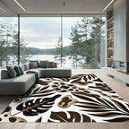 Earth Tone Tropical Abstract Foliage Rug