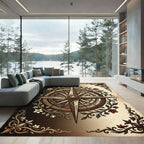 Vintage Floral Compass Medallion Rug