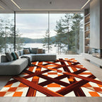 Warm Tones Lattice Geometric Rug