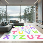 Pastel Alphabet Blocks Composition Rug
