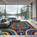 Vibrant Retro Racing Orbit Area Rug