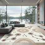 Brown Dotted Circles and Connections Rug