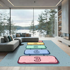 Playful Pastel Number Hopscotch Floor Art Rug