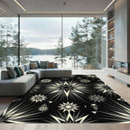 Monochrome Starburst Geometric Tile Rug