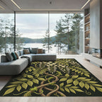White Wisteria Vine Foliage Rug