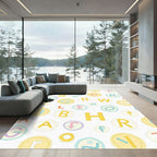 Whimsical Alphabet Circle Medley Rug