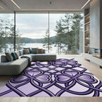 Purple Clover Heart Interlocking Lattice Rug