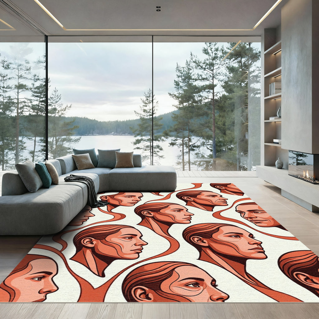 Tangerine Expression Profile Collage Rug