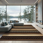 Earthy Woven Stripe Textural Rug