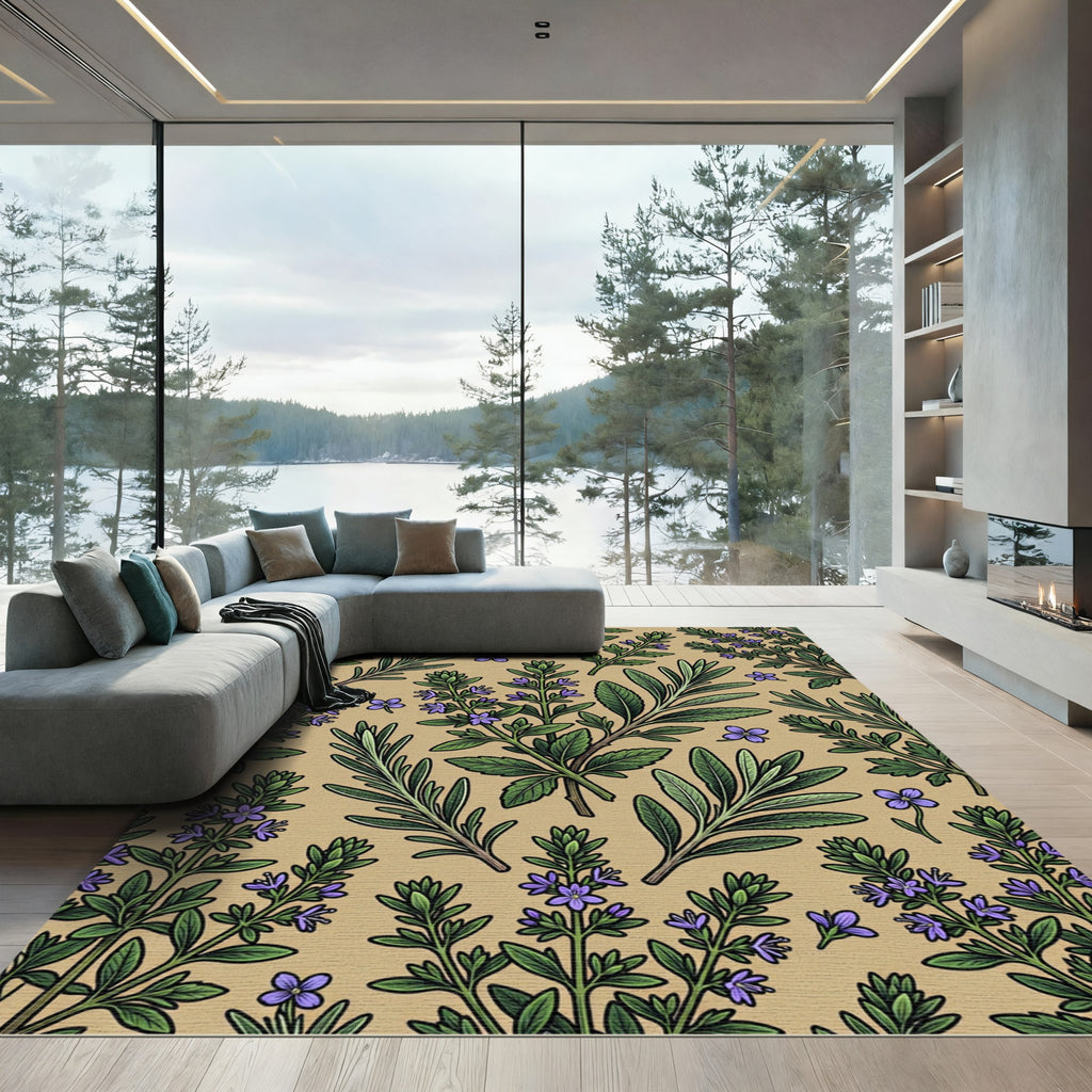 Botanical Herb Garden Earthy Sage Rug