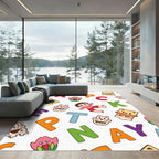 Whimsical Alphabet Characters Colorful Composition Rug