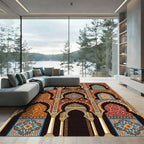 Rich Tones Geometric Archway Medallion Rug