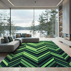Emerald Chevron Layers Rug