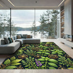 Mystical Golden Herbarium Botanical Alchemy Rug