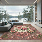 Rose Garland Floral Medallion Arrangement Rug