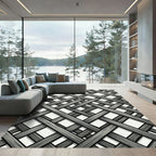 Rustic Gray Wood Lattice Rug