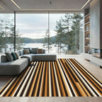 Rich Tan Vertical Stripe Rug