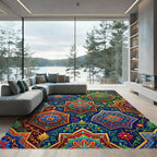 Intricate Royal Jewel Tone Medallion Rug