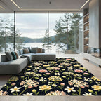 Pink Yellow Floral Garden Arrangement Rug