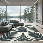 Lush Emerald Fern Botanical Garden Rug