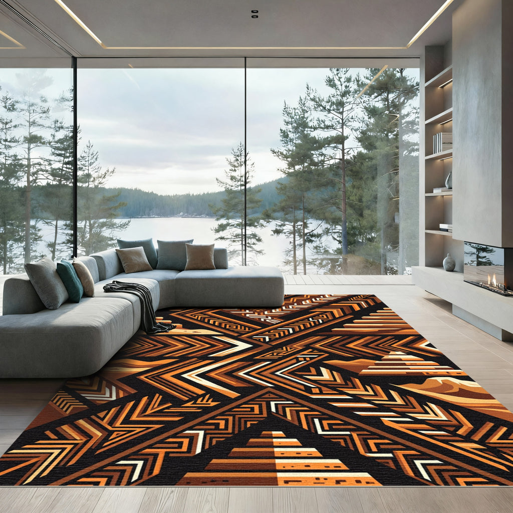 Ancient Desert Geometric Landscape Rug