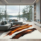 Earthy Bronze Abstract Copper Swirl Rug