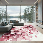 Watercolor Cherry Blossom Petal Rouge Rug