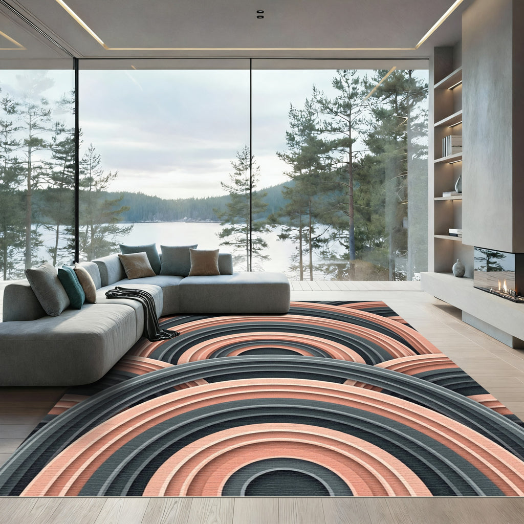 Coral Gray Arch Ripple Rug