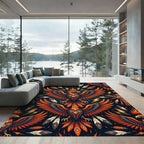 Vibrant Flaming Phoenix Tribal Thunder Rug