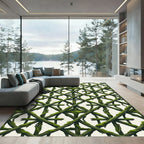 Mossy Botanical Lattice Vine Trellis Rug