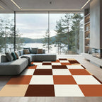 Earthy Desert Landscape Check Rug